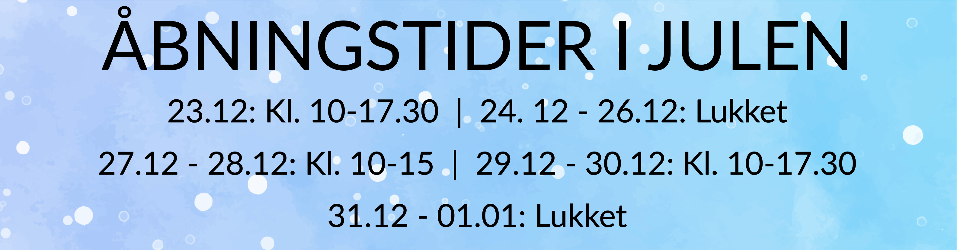 &Aring;BNINGSTIDER I JULEN